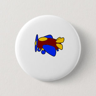 Flugzeug Niedlich farbiger Cartoon Kinder Flugzeug Button
