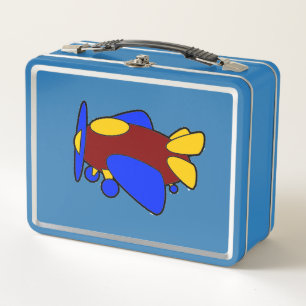 Flugzeug Niedlich farbiger Cartoon Kinder Flugzeug Metall Brotdose