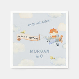 Flugzeug Niedlich Fox Geburtstagsparty Serviette