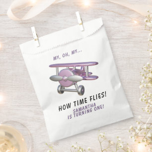 Flugzeug Oh mein Zeit Fliegt Reise Erster Geburtst Geschenktütchen