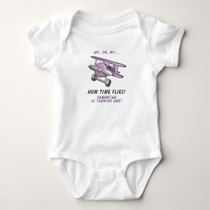 Flugzeug Oh Mein Zeit Fliegt Reisen Erster Geburts Baby Strampler