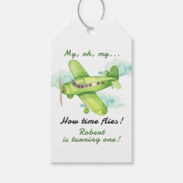 Flugzeug Oh meine Zeit fliegt am ersten Geburtstag Geschenkanhänger