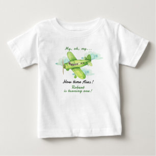 Flugzeug Oh Meine Zeit Fliegt Reisen Erster Geburt Baby T-shirt