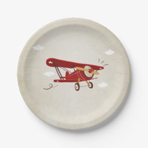 Flugzeug-PapierTeller-Reise-Abenteuer-Dusche Pappteller