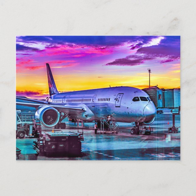 Flugzeug Parkplatz am Flughafen Barajas, Madrid, S Postkarte (Vorderseite)
