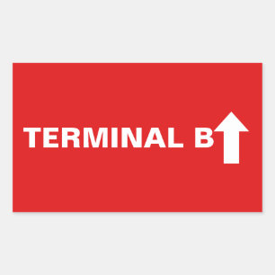Flugzeug-Party-Schilder, Flughafen-Terminal-Geburt Rechteckiger Aufkleber