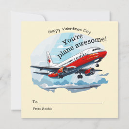 Flugzeug Phantastisch School Valentine Karte