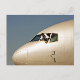Flugzeug & Pilot Postkarte