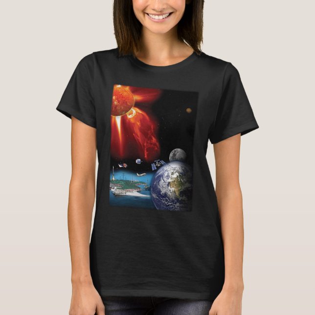 Flugzeug Planet Weltraumsolarsystem T-Shirt (Vorderseite)