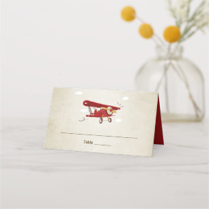 Flugzeug Platzkarte Vintag Retro Flugzeug Dusche