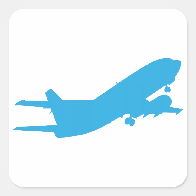 Flugzeug Quadratischer Aufkleber (Vorderseite)