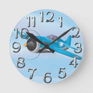 Flugzeug Runde Wanduhr