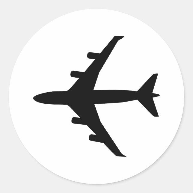 Flugzeug Runder Aufkleber (Vorderseite)