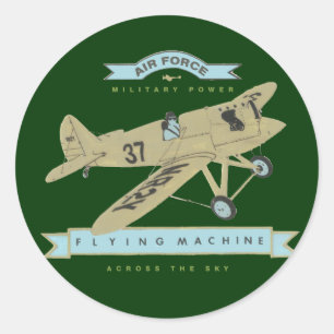 Flugzeug Runder Aufkleber