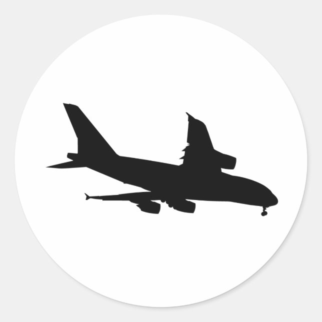 Flugzeug Runder Aufkleber (Vorderseite)