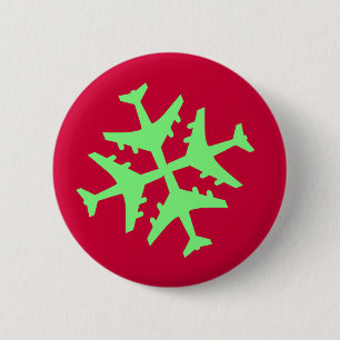 Flugzeug-Schneeflocke Button