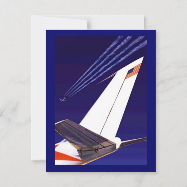 FLUGZEUG SCHWANZ & ZUCKER PARTY EINLADUNG EZ2CUSTO (Vorderseite)