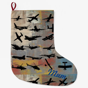 Flugzeug-Silhouetten kleiner Weihnachtsstrumpf Großer Weihnachtsstrumpf