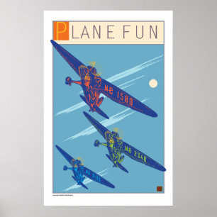 Flugzeug Spaß drucken Poster