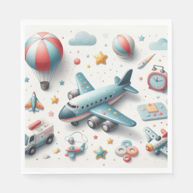 Flugzeug-Spielzeugboy Serviette (Vorderseite)