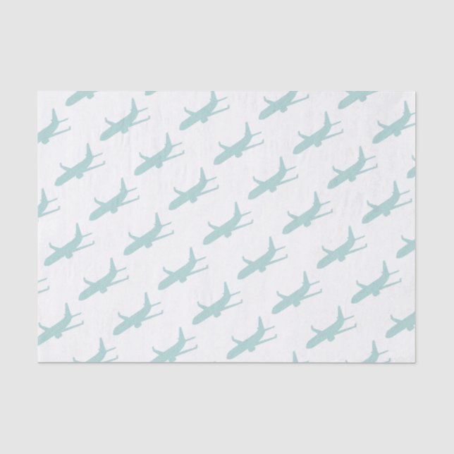 Flugzeug - Streifen - Blau Seidenpapier (Vorderseite)