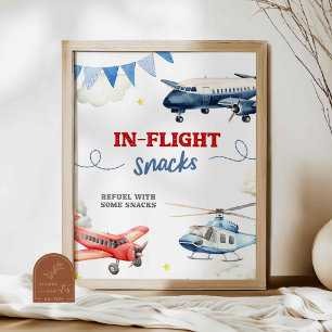 Flugzeug Thema Im Flug Snacks Benutzerdefiniertes Poster