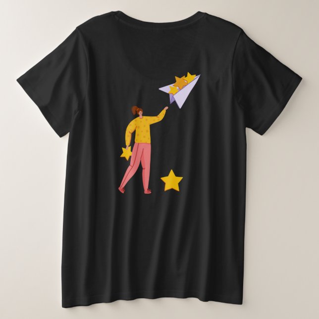 Flugzeug Theme Design Große Größe T-Shirt (Design Rückseite)