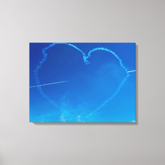 Flugzeug-Trails in Herzform mit Leinwand (Vorderseite)