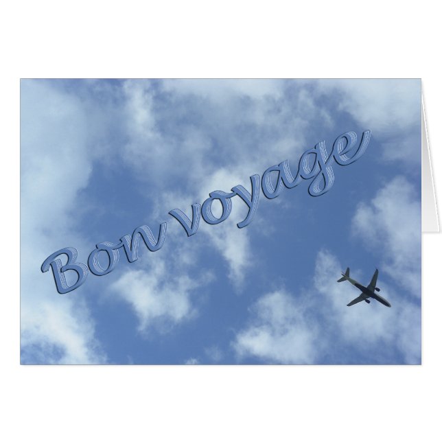Flugzeug Travel Bon Voyage Card (Vorderseite (Horizontal))