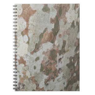 Flugzeug Tree Tarnung sieht aus Rinde Muster Noteb Notizblock