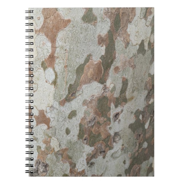 Flugzeug Tree Tarnung sieht aus Rinde Muster Noteb Notizblock (Vorderseite)