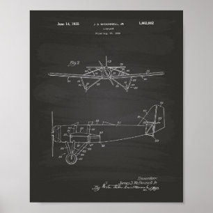 Flugzeug Typ 2 1932 Patent Kunst Tafel Poster