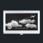 Flugzeug über die Wolken Personalisiert Visitenkarten Dose<br><div class="desc">Personalisieren Sie ihn mit dem Namen des Empfängers oder passen Sie ihn mit Ihrem eigenen Text an. Sie können auch den Schriftart,  die Schriftgröße und die Textfarbe ändern. Oder löschen Sie den Text,  wenn Sie ihn lieber ohne haben möchten.</div>