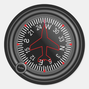 Flugzeug-Überschrifts-Indikator Runder Aufkleber