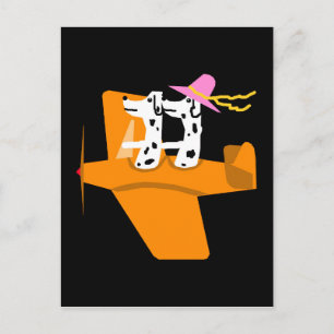 Flugzeug und Dalmatiner Postkarte