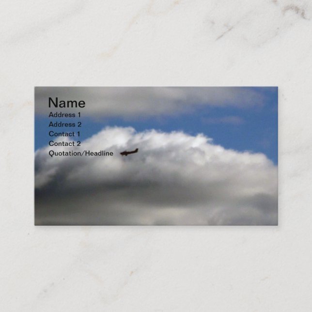 Flugzeug und Wolken Visitenkarte (Vorderseite)