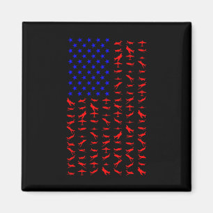 Flugzeug US-Flagge Amerikanischer Unabhängigkeitst Magnet