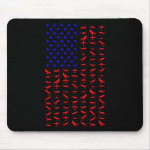 Flugzeug US-Flagge Amerikanischer Unabhängigkeitst Mousepad