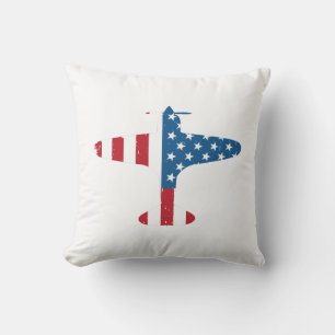 Flugzeug USA-Flagge Veteran Pilot Geschenk Kissen
