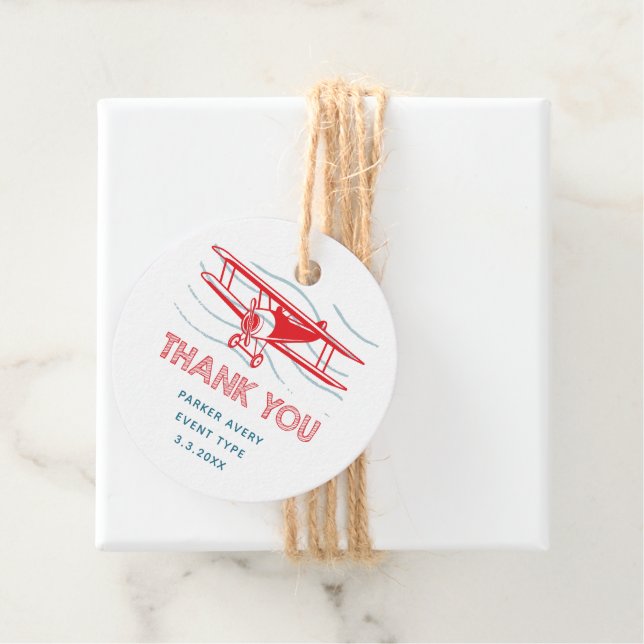 Flugzeug Vielen Dank Geschenkanhänger (Beispiel)