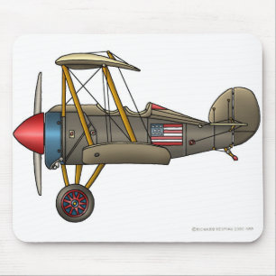 Flugzeug-Vintage Doppeldecker-Mausunterlage Mousepad