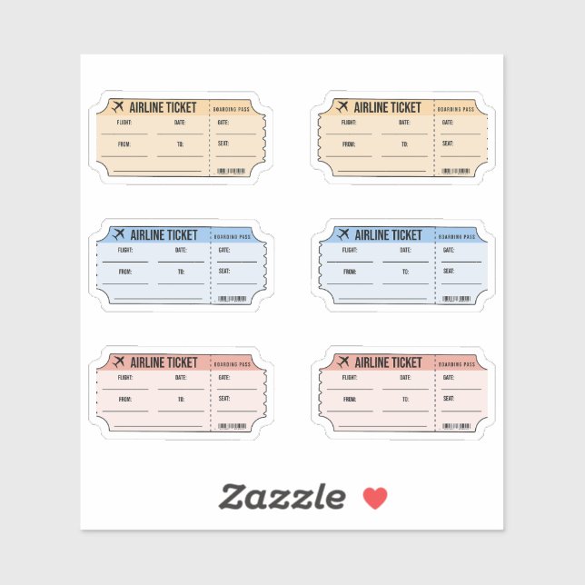 Flugzeug Vintage Ticket Etikett Bujo Plane (Blatt)