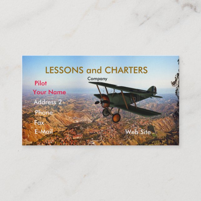 Flugzeug Visitenkarte (Vorderseite)