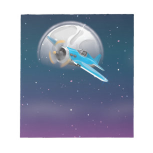 Flugzeug vor dem Mond Notizblock