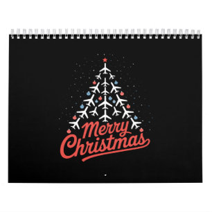 Flugzeug-Weihnachtsbaum-Pilot Kalender