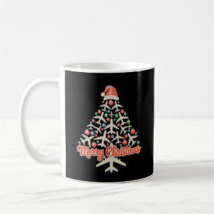 Flugzeug Weihnachtsbaum Pilot Xmas Urlaub Familie Kaffeetasse