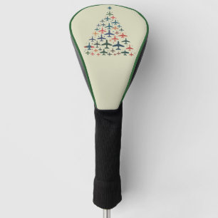 Flugzeug Weihnachtsbaum Retro Pilot Fliegen Flug Golf Headcover