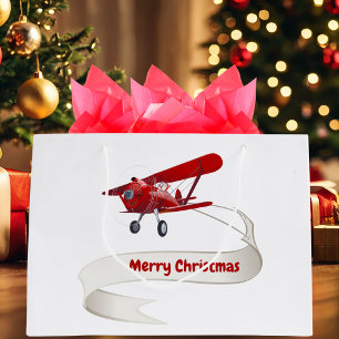Flugzeug & Weihnachtsmann Kinder Frohe Weihnachten Große Geschenktüte