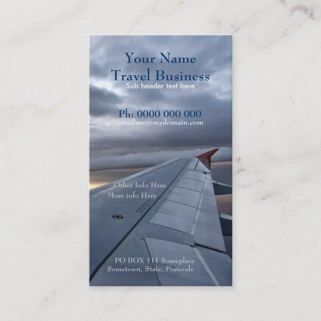 Flugzeug Wing Travel Business/Visitenkarte Visitenkarte (Vorderseite)