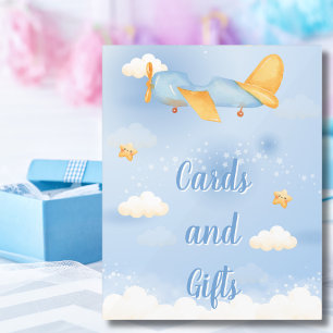 Flugzeug, Wolken & Sterne, Blau, Baby Boy, Niedlic Acrylschild